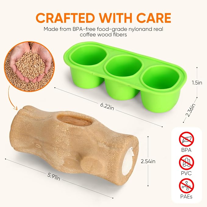 2-Pack Indestructible Chew Toys for Aggressive Chewers | Tough Dog Toys to Keep Them Busy with Durable Nylon&Frozen Treat dog toy to Relieve Boredom & Anxiety - Image 7