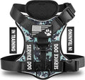 Service Dog Harness, Reflective Dog Vest Harness with 5 PCS Patches, Adjustable Soft Oxford Pet Harness, Inner Layer Mesh, Easy to Control for Dogs by DemigreatLLC