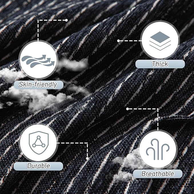 MYSKY HOME Couch Covers for 2 Cushion Couch Sofa, Chenille L Shape Sectional Couch Cover - Pet-Friendly, Machine Washable, Non-Slip Sofa Protector for Dogs, Kids, 71"x118", Navy - Image 4