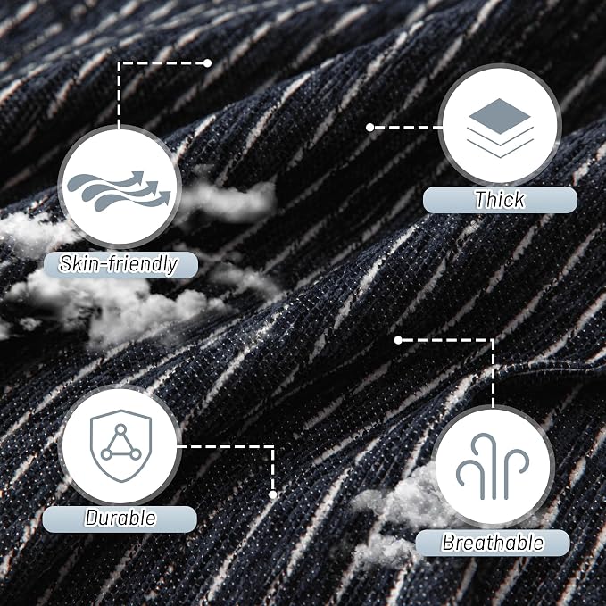 MYSKY HOME Boho Couch Cover Navy Sofa Covers with Tassel Farmhouse Sofa Slipcover Simple Couch Protector for Dogs Chenille Sectional Couch Covers L Shaped Couch Cushion Covers, 71"x 134" - Image 4