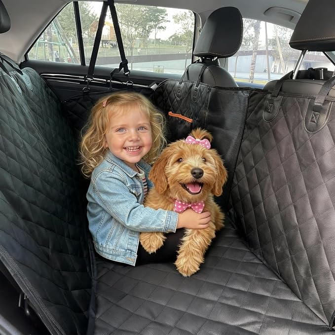 Dog Car Seat Cover,Waterproof 600D Oxford Hammock,Pet Protector | Heavy Duty Scratch Resistant Anti-Slip Cover with Side Flaps,Universal Back Seat Protector for Cars,Trucks SUVs by Unknown