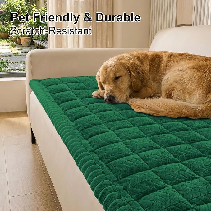 Smiry Couch Cover for Dogs, Non Slip Fuzzy Pet Sofa Covers Washable | Sofa Slipcovers for 3 Cushion Couch, Soft Thick Furniture Protector for Cats Dogs, Against Fur, Dirt, Scratch (35.4"x82.7") - Image 9