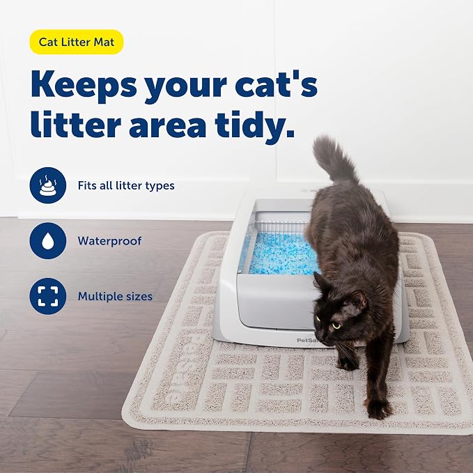 PetSafe Anti-Tracking Cat Litter Mat, Large 30 x 40 in | 30 x 40 in, Durable Mesh Trapping Mat for Crystal & Clay Clumping Cat Litter, Leakproof Double-Layer Backing, BPA-Free - Image 2