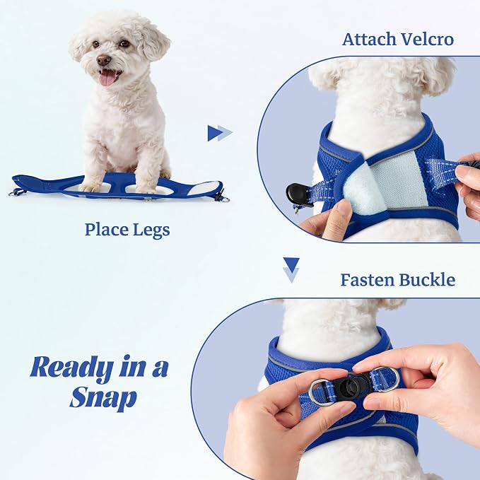 No Pull Dog Puppy Harness and Leash Set Reflective Mesh Vest X-Small - Image 4