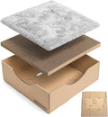 Cardboard Cat House with Replaceable Scratcher & Waterproof Cushion, 2-in-1 Cat Lounge Bed & Scratch Box, Eco-Friendly Cat Furniture Cube Cat Bed for Indoor Cats 13.8" by Unknown