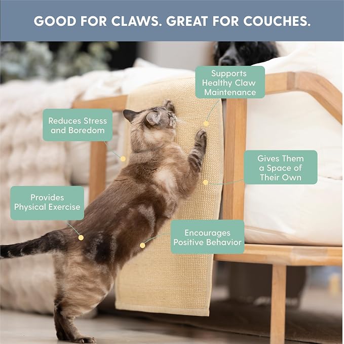 The Cat Ladies Cat Scratch Furniture Protector - 2-in-1 Side Anti Scratch Couch Protector - Adjustable Furniture Protectors from Cats Scratching - Sisal Couch Corner Guard Scratcher - Beige - Image 6