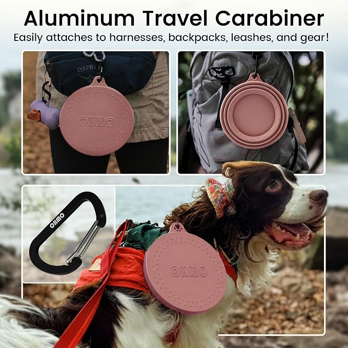 OHMO Spill Proof Collapsible Dog Bowl, 24oz Portable Dog Water Bowl | Low Center Gravity Stability, Tapered Splash Control, Foldable Cat Bowl, Dishwasher Safe, Dog Travel Essential, Coral - Image 5