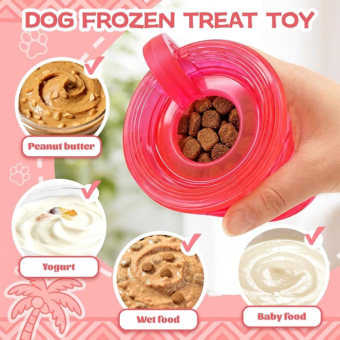 Dog Slow Feeder, Dual Chambers Stuffable Dog Toys, Frozen Treat Enrichment Toy, Treat Dispensing Puzzle Toy for Boredom & Anxiety Relief, Small Medium Large Dogs - Image 5