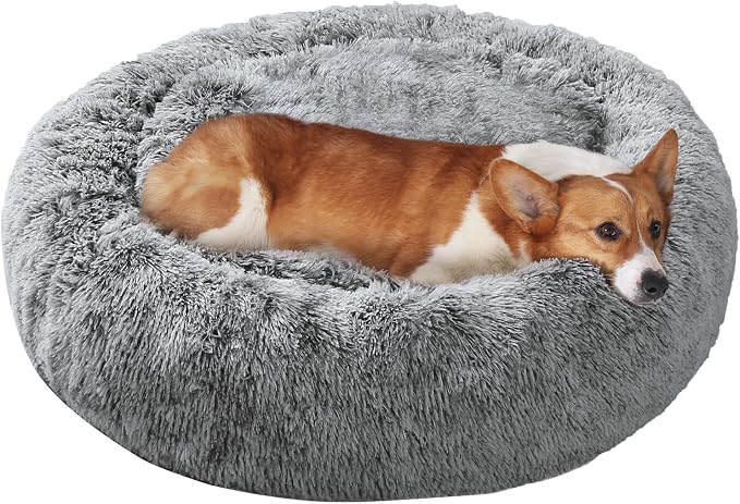 JOLLYVOGUE Dog Bed, Calming Anti-Anxiety Large Dog Bed, Fluffy Donut Cushion for Medium and Large Pets (27"/30"/36") by JOLLYVOGUE