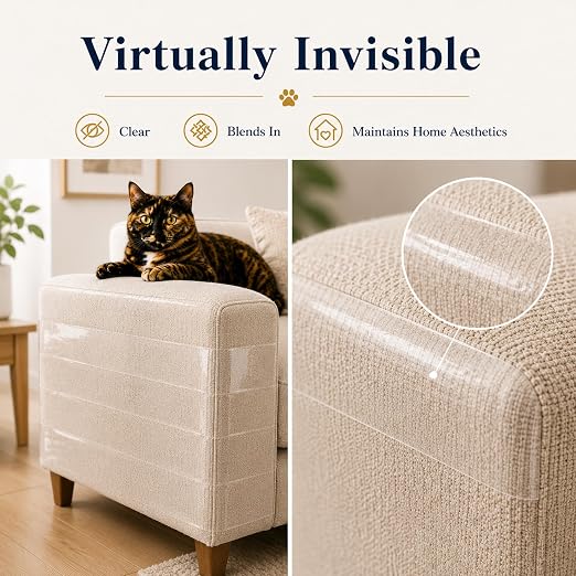 4" x30' Furniture Protector for Cats, Cat Scratch Deterrent Tape for Couch & Sofa, Clear Anti Scratch Furniture Protection, Protect Carpet, Door & Wall, Residue-Free - Image 3