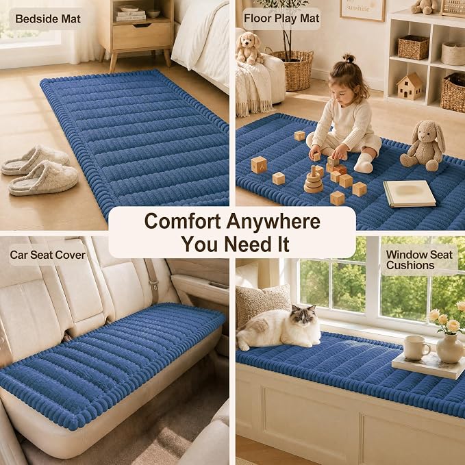 decorUhome Couch Cover for Dogs, Non Slip Fuzzy Thick Pet Sofa Protector | Pet Friendly, Machine Washable, Fits 3-Cushion Sofa, Protects Against Pet Hair & Daily Messes, Navy Blue, 27.6" x 70.9" - Image 9