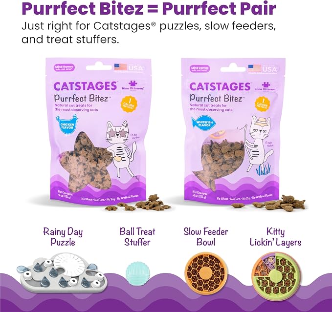 Catstages Nina Ottosson Rainy Day Puzzle & Play Cat Toy Treat Puzzle, 14" | Level 3 Advanced, 19 Hidden Treat Cups, Problem Solving, Interactive Enrichment, Slow Feeder, Indoor Cats & Kittens - Image 6