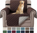 H.VERSAILTEX Chair Slipcover Reversible Chair Cover for Dogs Water Resistant Chair Cover for Living Room Washable Furniture Protector Cover Seat Width Up to 21"(Armchair, Brown/Beige) by HVERSAILTEX