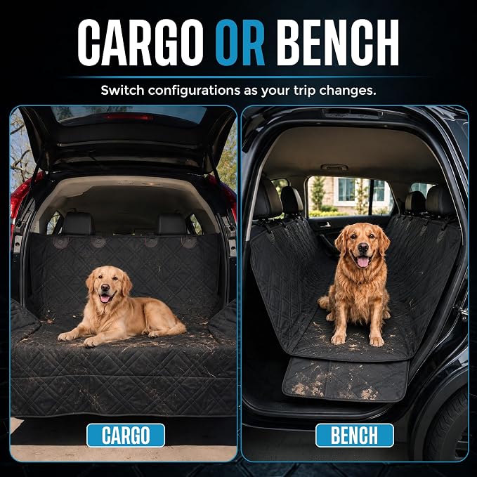 Bulldogology Dog Car Seat Cover for Back Seat 58"x56" Waterproof Pet Seat Cover SUV - Seat Cover for Dogs - Back Seat Protector - Dog Hammock for Car, Seat Cover for Truck (Large) - Image 8