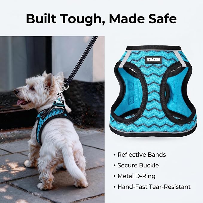 No Pull Dog Puppy Harness and Leash Set Reflective Mesh Vest Medium - Image 5