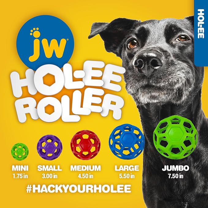 JW Pet HOL-ee Roller Dog Puzzle Ball, Medium 4.5in, Natural Rubber, Pink | Puzzle Ball Design Dog Toy for Interactive Play and Chasing Fun - Image 8