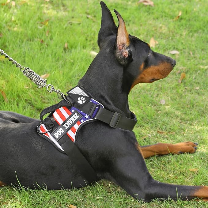 Service Dog Harness, Reflective Dog Vest Harness with 5 PCS Patches, Adjustable Soft Oxford Pet Harness, Inner Layer Mesh, Easy to Control for Small Medium Large Dogs - Image 6