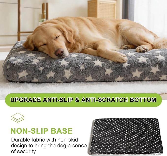 Orthopedic Dog Bed for Large Dogs, Washable Dog Mat with Removable Zippered Cover, Non-Slip Bottom, Comfort Crate Bed (Grey, L(35"*23"*3.1")) - Image 5