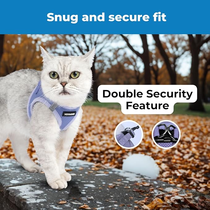 Voyager Step-in Air Cat Harness & Leash Set - Lavender, XS | 13.5 - 15" in Chest, Reflective Bands, All Weather Breathable Air Mesh, Cats Compatible, Fast Drying - Image 5