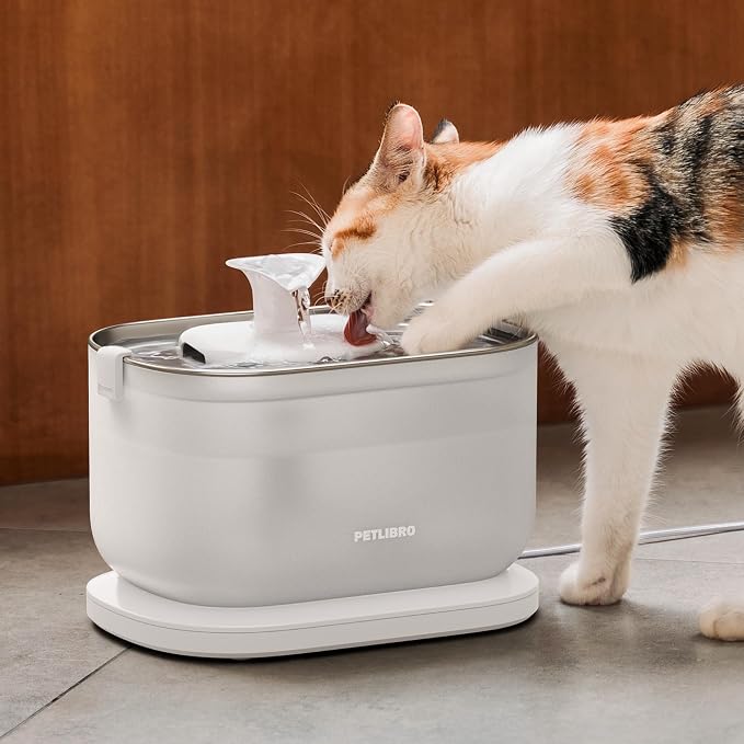 PETLIBRO Cat Water Fountain, Cat Fountain Indoor Stainless Steel Tray, 2.5L/84oz Wireless Pump Pet Water Fountain, Cat Water Dispenser with Two Flow Modes, Pet Fountain for Drinking Easy Clean - Image 7