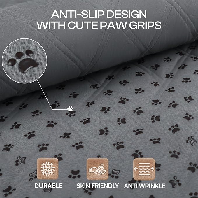 Luciphia Waterproof Couch Cover for Dogs, Non-Slip Pet Sofa Protector | Non-slip waterproof couch cover scratch-resistant machine washable protects sofa bed, Grey, 30" x 70" - Image 3