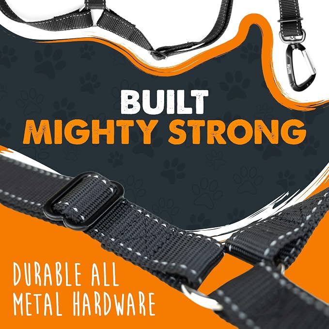 Mighty Paw Dog Seat Belt for Car Headrest, for Small, Medium & Large Dogs | Adjustable, Nylon, Aircraft-Grade Aluminum Carabiner, Tangle-Free Swivel Clip, Adjusts 18.5-30 In - Image 8