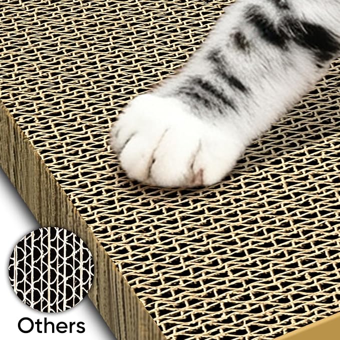 Cat Scratcher 2-Pack Refills, Large Cardboard Pads for Indoor Cats | Recyclable Corrugated Cardboard Pads, Ideal for Daily Scratching and Furniture Protection, Premium Scratch Pad for Kittens - Image 6