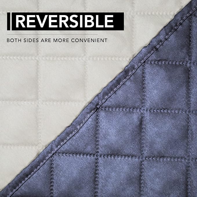 Easy-Going Reversible Couch Cover, Oversized Recliner, Dark Blue/Ivory | Machine Washable Slipcover For Dogs, Water Resistant Furniture Mat For Living Room, Non-Slip Sofa Cover, Pet Friendly - Image 5