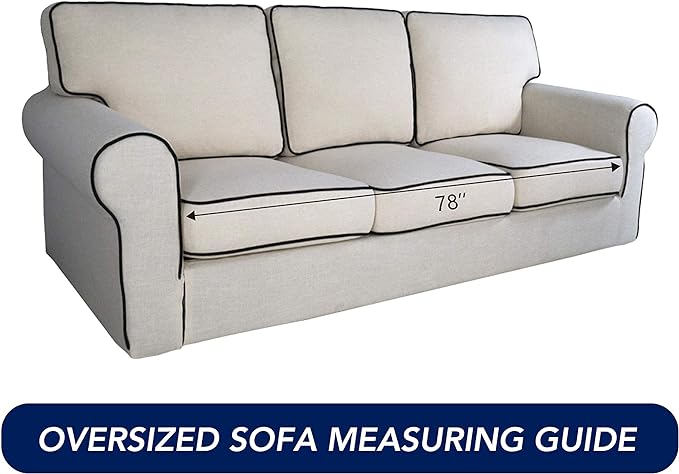 PureFit Reversible Quilted Sofa Cover, Water Resistant Slipcover Furniture Protector, Washable Couch Cover with Non Slip Foam and Elastic Straps for Kids, Pets (X Large, Dark Gray/Beige) | Dark Gray/Beige, Water Resistant Couch Protector, Washable Pet ... - Image 6