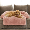 GGIB Calming Dog Bed Fluffy Plush Dog Mat for Furniture Protector with Removable Washable Cover for Large Medium Small Dogs and Cats (Extra Large (53x39.3x6), Pink) by GGIB