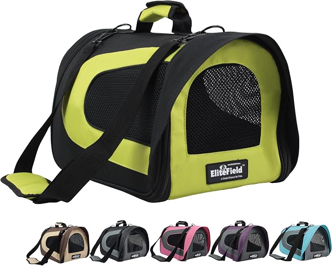 EliteField Deluxe Soft Pet Carrier for Cats and Dogs (3-Year Warranty) | Airline Approved, Waterproof, Plush Bed, Built-In Leash, Adjustable Shoulder Strap, Foldable by EliteField