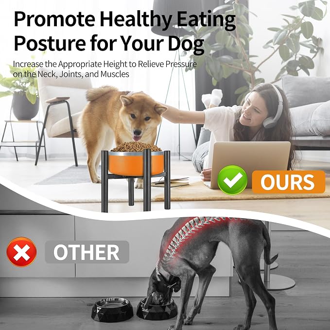 PROERR Lifted Dog Bowl Stand - Without Bowls, Single Raise Pet Food Table Adjustable Wide 6-10", Tall 8 10 12" - Bowl Stand Size Optional, Dog Bowls Holder Elevated for Small Medium Large Dogs Breed - Image 4