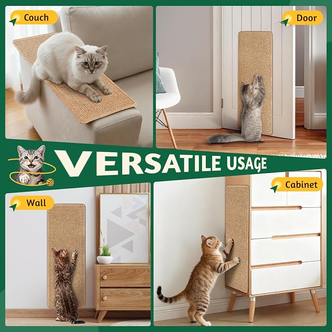 ENONCI Corner Cat Scratcher, 30x11.8 Furniture Furniture Protector Couches & Walls​ - Image 5
