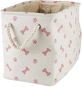 Bone Dry Pet Storage Collection Paw and Bone Print, Medium Rectangle, 16x10x12, Rose by BoneDry