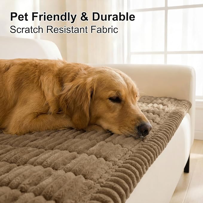 Smiry Couch Cover for Dogs, Non Slip Washable Sofa Protector for Pets | Soft Furniture Cover for Leather & Fabric Couches, Cozy Protect Against Fur, Dirt & Messes, Pet Friendly, 35.4"x88" - Image 4
