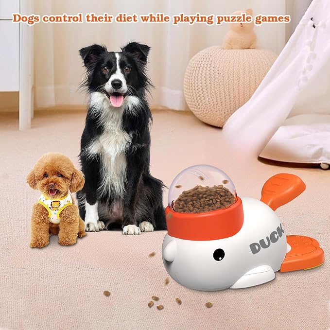 Dog Interactive Treat Dispenser Toy, Food Puzzle Slow Feeder (White) - Image 3