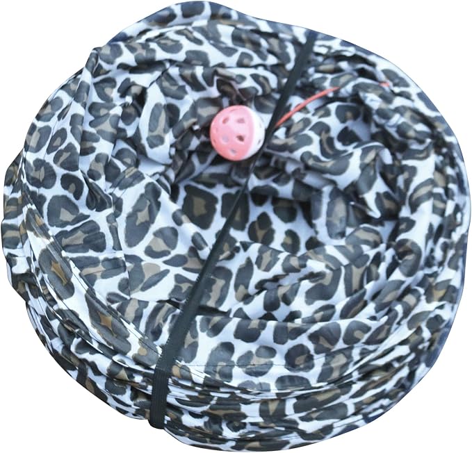 3 Way Cat Tunnel. Extra Large 12 Inch Diameter and Extra Long. A Big Collapsible Play Toy. Wide Pet Tunnel Tube for Rabbits, Kittens, Large Cats, and Dogs (Animal Print) - Image 7