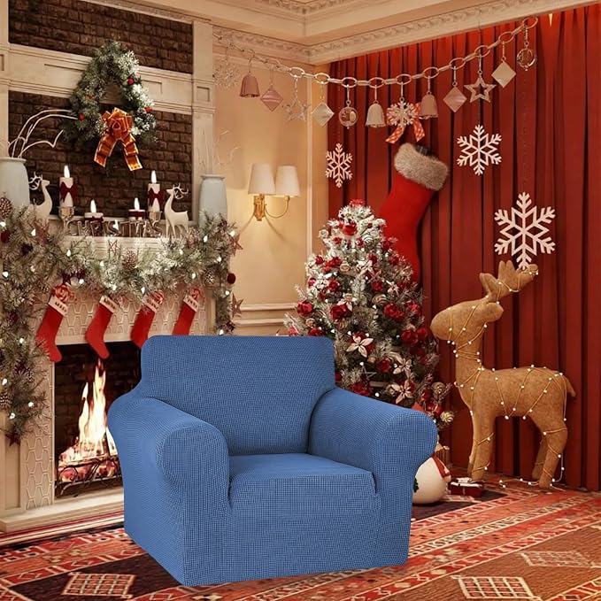 KEKUOU Stretch Chair Sofa Slipcover, Single Couch Cover,Riverside | 1-Piece Washable Sofa Cover,Pet Friendly (31"-55") Furniture Protector Soft Jacquard Elastic Bottom for Dogs & Kids - Image 2