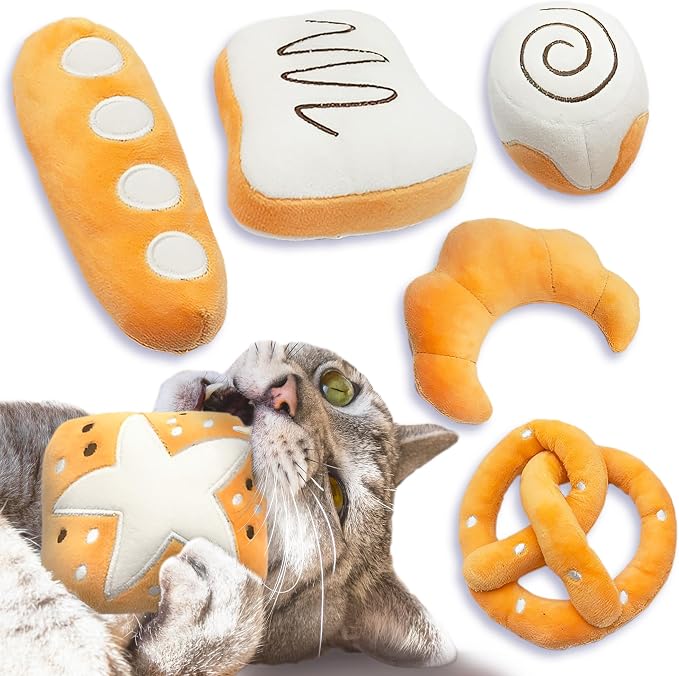 SunGrow Catnip Buns, Physical and Mental Enrichment Instruments for Felines, for Cat Entertainment and Relaxation, Cute Bread-Shaped Stuffed Companions, Soft Flanellete Material, 6 Pieces per Pack - Image 2
