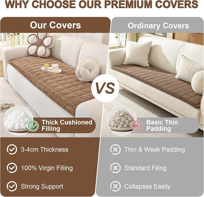 OstepDecor Couch Cover for Dogs, Washable Non Slip Sofa Cover for Pets | Soft Couch Covers for Sofa, Loveseat and Sectional, Furniture Protector Against Pet Hair & Dirt (27.6" x 82.7", Brown) - Image 7
