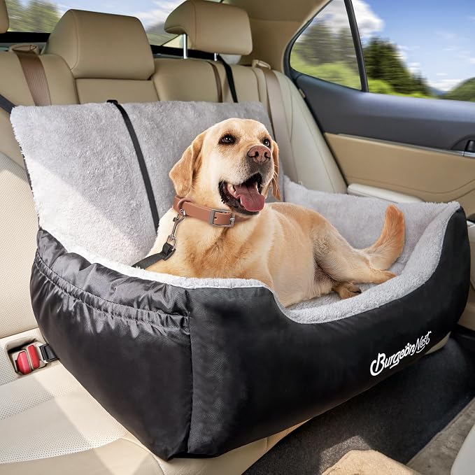 BurgeonNest Dog Car Seat for Small Dogs & Cats Under 55 lbs,Black - Image 2