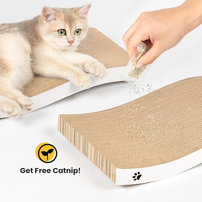 Cat Scratcher, Durable Scratch Pad, Corrugated Cardboard Scratching Board for Indoor Cats, Heavy Duty, Double-Sided Usability, Recyclable, with Catnip, Medium, 1 Pack - Image 9