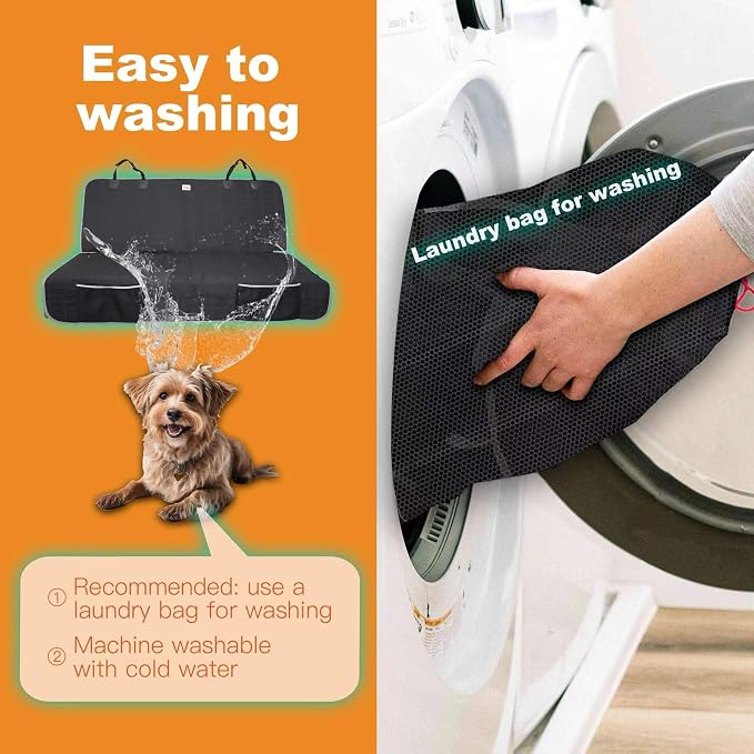 Reliadura Back Seat Cover for Dogs, Washable Bench Seat Covers for Trucks,Nonslip Truck Seat Cover Protector for F150/Ram1500/GMC Sierra/Toyota/Chevrolet Silverado,Car Seat Covers for Dogs - Image 4