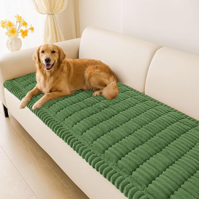 hyha Couch Cover for Dogs, Washable Non Slip Plush Flannel Sofa Protector | Thick Flannel, Anti-Slip Backing, Pet Hair & Scratch Protection, Fits Sofa & Loveseat (27.6" x 82.7") by hyha