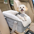 Center Console Dog Car Seat for Small Dogs Under 12 lbs – Secure Booster Seat with Safety Tether, Fits Most Cars & SUVs, Soft Washable Cushion, Portable Carrier Ideal for Pet Travel by A4PET