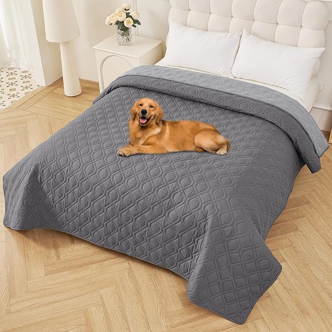 Smiry Reversible Waterproof Pet Couch Covers for Sofa | Washable Dog Couch Sofa Covers, Water Resistant Furniture Protector Slipcover, Geometric (82"x102", Grey/Light Grey) by Smiry