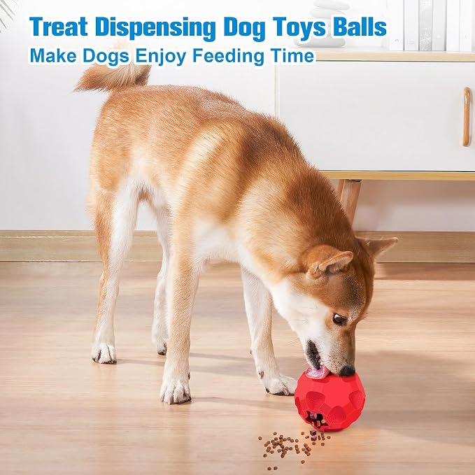 2 Pack Dog Toy Balls for Aggressive Chewers, Treat Ball and Squeaky Ball | Interactive Squeaky Dog Balls and Treat Dispensing Ball to Keep Them Busy, Chew Toys for Large Dogs, Enrichment Toy - Image 7