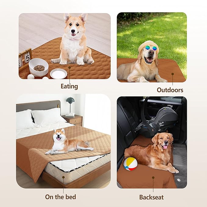 gogobunny 100% Double-Sided Waterproof Dog Bed Cover Pet Blanket Sofa Couch Furniture Protector for Puppy Large Dog Cat, Reversible (32x53 Inch (Pack of 1), Dark Pumpkin/Light Pumpkin) - Image 2