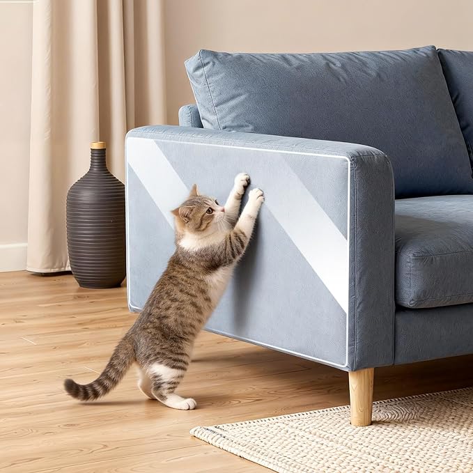 Cat Scratch Furniture Protector, Self-Adhesive Couch Protector from Cat Claws, Transparent & Durable Sofa Cover, Anti-Scratch Guard for Couches, Chairs, Armrests (200in x 12in) - Image 3