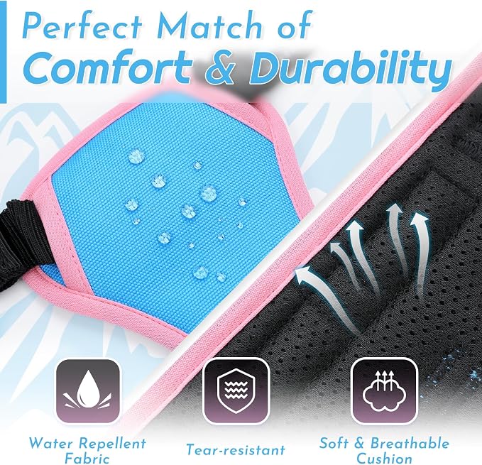 Eagloo Dog Harness for Medium Sized Dogs, No Pull Vest with 2 Leash Clips | No Choke with Handle, Adjustable Comfort Fit, Reflective Strips, Easy Walking Control, Pink & Sky Blue, Medium - Image 6